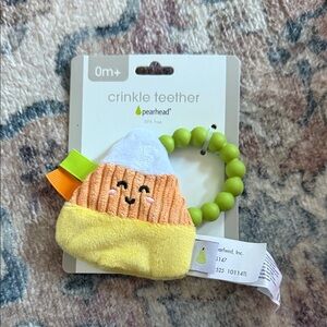 Pearhead Crinkle Teether with Orange and Green